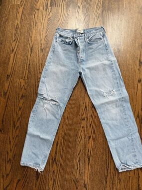Agolde Light Blue Ripped Relaxed Jeans